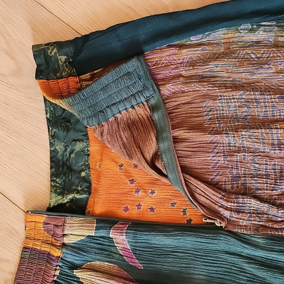 Aysha Bali Linen Rayon Blend Boho Maxi Skirt, Small - Picture 14 of 14